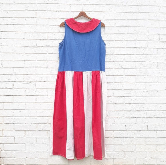 Vintage Cottontail Originals Dress Patriotic Maxi - Picture 3 of 6